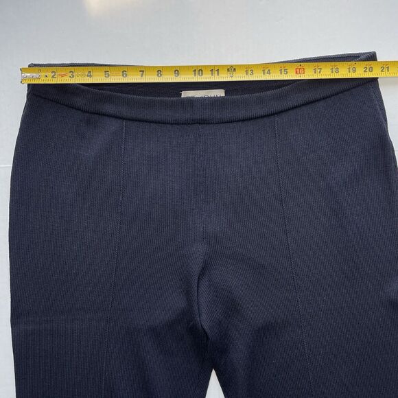 St John Collection Santana Knit Crop Pants Navy Pull On Elastic Waist Wide Leg - Picture 4 of 7